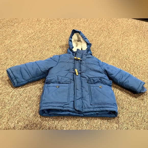 EUC Osh Kosh blue boys winter coat jacket Sz 4T full zip button closure warm - Picture 1 of 6